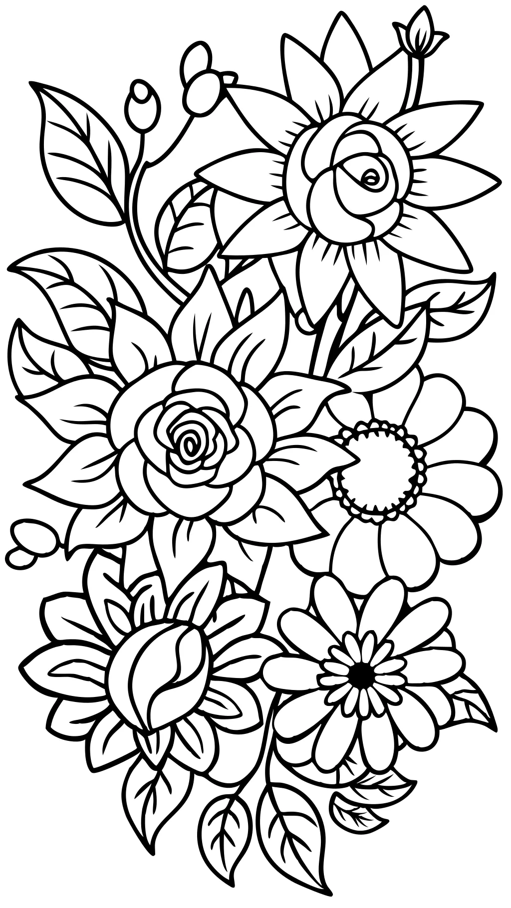 free adult coloring pages flowers